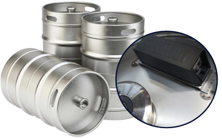Beer kegs with an asset tracking device that connects through Massive IoT