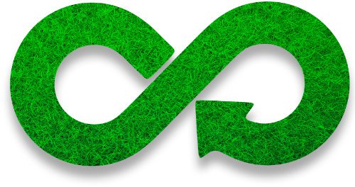 Circular economy symbol, enabled by IoT for sustainability